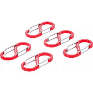 BGS-technic Karabinerhaken 85785, Aluminium, S-förmige Karabinerhaken mit Doppelöffnung, 5 Stück