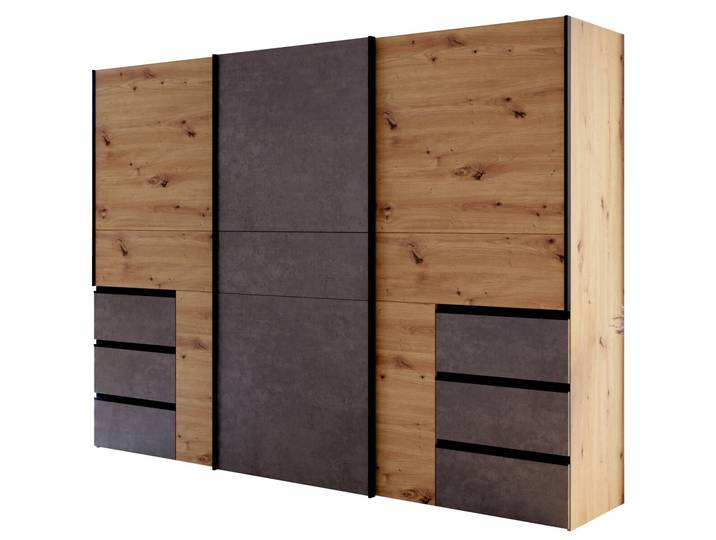 Z2 Schwebetürenschrank 3-trg. WINN2, Eiche Artisan, Holznachbildung