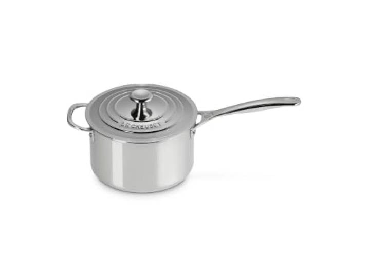 Le Creuset Signature Soßentopf mit Deckel und Hilfsgriff, Rostfreier 3-ply Edelstahl, 3-Ply, Ø 20 cm, 3.8 L