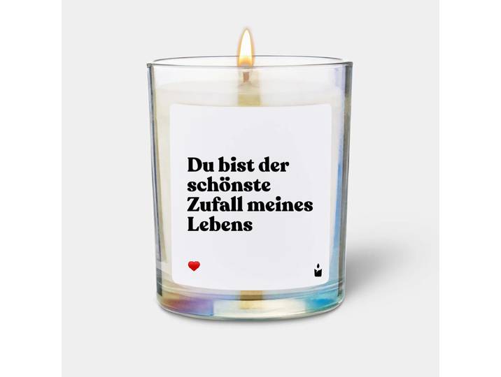 Duftkerze Rainbow Woody Du bist der schönste Zufall meines Lebens