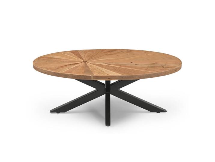 Livetastic Couchtisch, Natur, Holz, Metall, Akazie, vollmassiv, Holzoptik, oval, X-Form, 60x46x120 cm, Wohnzimmer, Wohnzimmertische, Couchtische