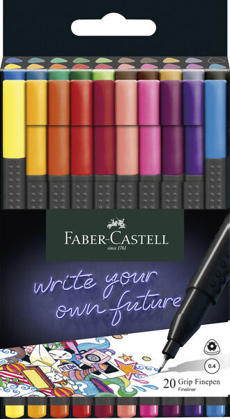 Faber Castell Fineliner Grip - set 20 stuks   4005401516200   Verf