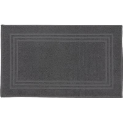 Badematte KLEINE WOLKE "Lodge, Badvorleger" Gr. 2, grau (dunkelgrau), H:80mm, Baumwolle, Badematten, Badematte, Badteppich, Frottier-Qualität, Uni Farben, mit Bordüre