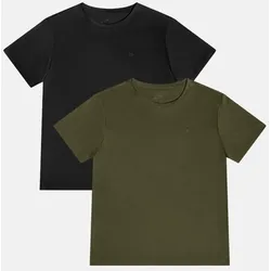 MOMENTUM LAUF T-SHIRT - Schwarz | Dunkelolivgrün - M