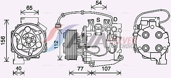 Ava Clever Choice Kompressor, Klimaanlage Hdak311 Für Honda