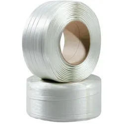 Transpak, Verpackungsmaterial, Umreifungsband Breite 19mm Länge 600lfm 60 SCC Polyester weiss Reissfestigkeit 500kp