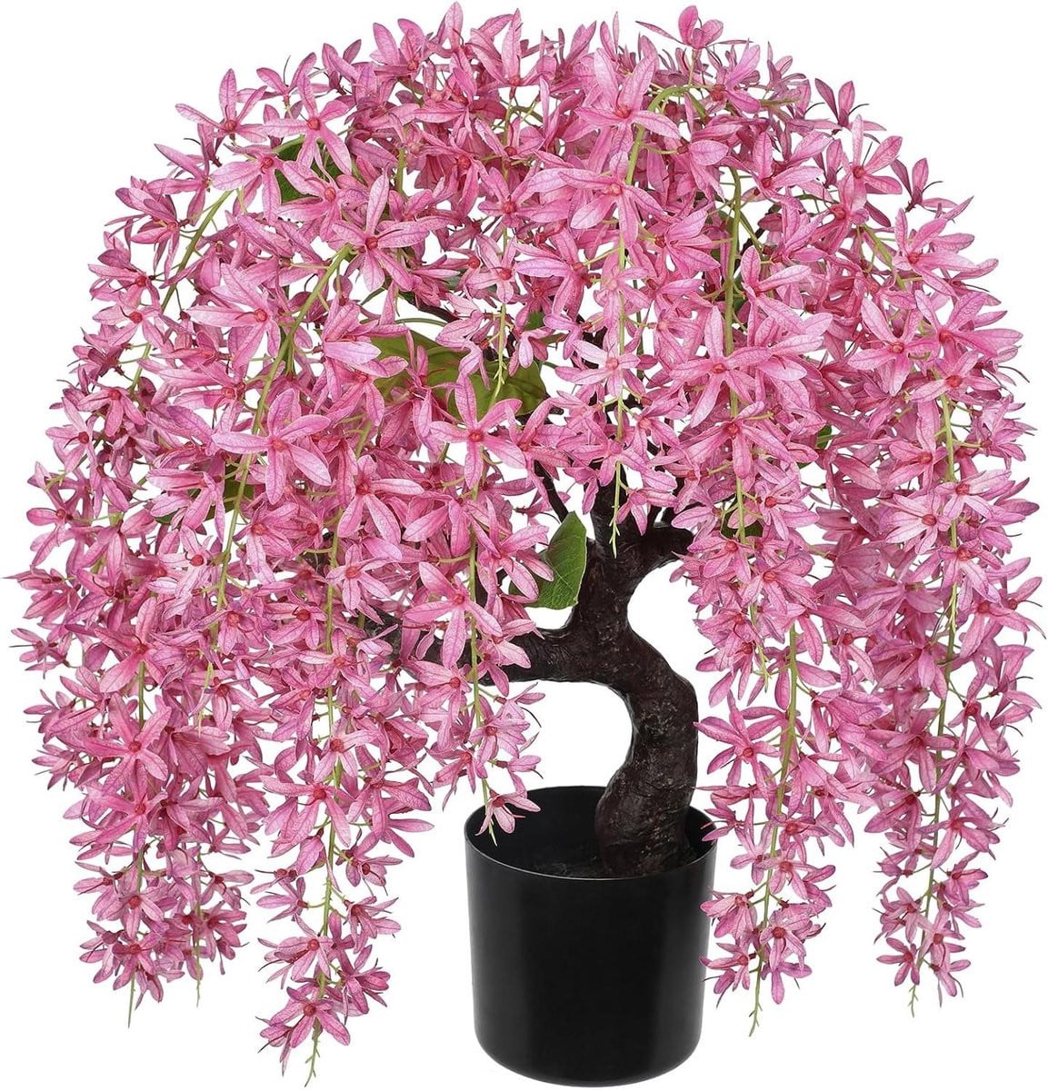 Witte Kunstbloemen Wisteria - Levend uitziende nep bloemen voor huisdecoratie - 47 cm