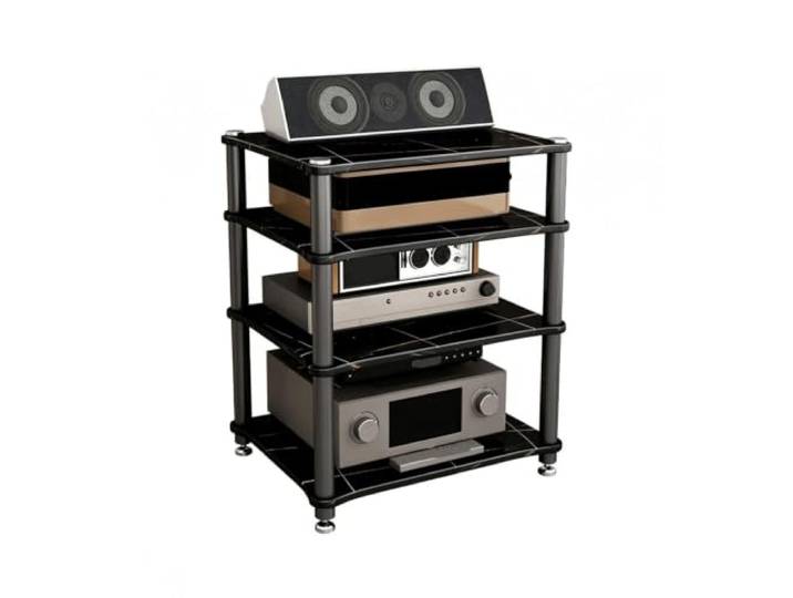 ZSCNYHMT Audio Rack, Stereo-Schrank 2-4 Ebenen Für Wohnzimmer Audio Setup Mehrschichtige aufbewahrung, audio-geräteorganisation, stabile struktur, schlichtes paneldesign(D,75cm/29.5in)