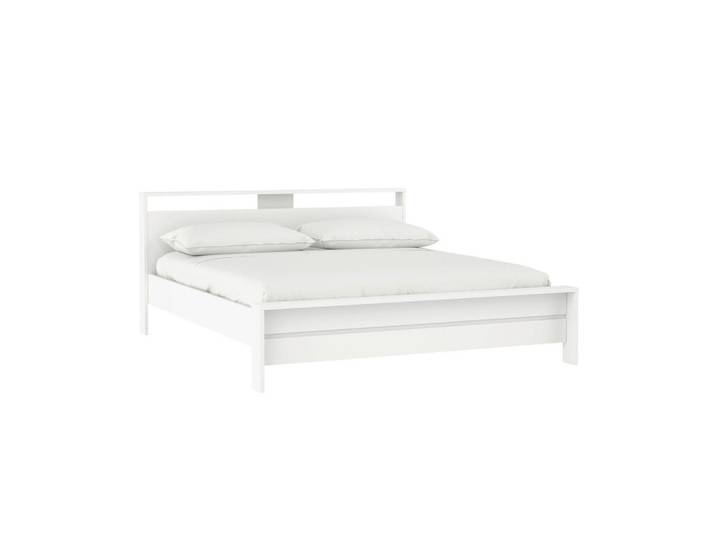 Boxxx Bett, Weiß, 180x200 cm, FSC Mix, Made in Denmark, für Rollrost geeignet, Lattenrost geeignet, Schlafzimmer, Betten, Doppelbetten
