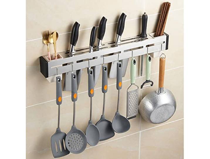 n/a Edelstahl-Messerblock-Regalschiene, Aufbewahrungshalter, Multifunktionsregal, Küchen-Organizer, Lagerregal (A 40 cm)
