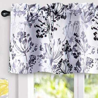 DriftAway Acacia Floral Blossom Watercolor Printed 100 Percent Blackout Thermal Insulated Window Curtain Valance