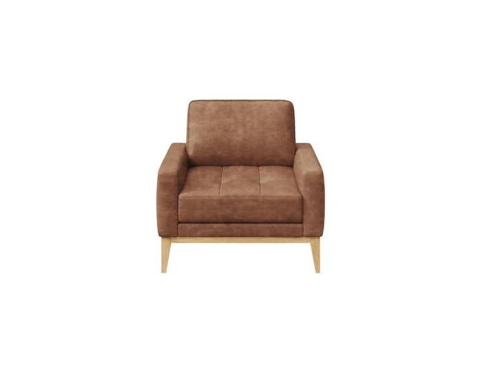 Fauteuil en cuir naturel cognac