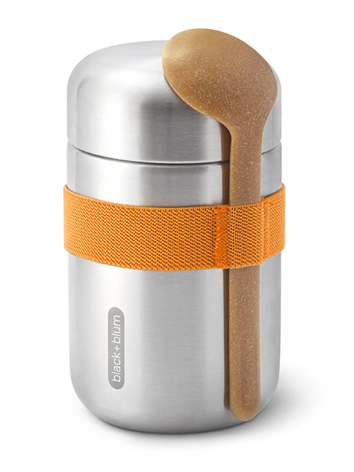 Black+Blum Thermo-Lunchbecher "Food Flask" in Silber/ Orange - 400 ml - onesize