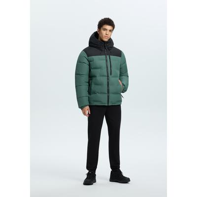 Steppjacke ICEPEAK "ICEPEAK AMERI", Herren, Gr. 46, grün (antique grün), Obermaterial: 100% Polyester, Jacken Steppjacke, mit Kapuze mit Kordelzügen, wasserdicht, winddicht, atmungsaktiv