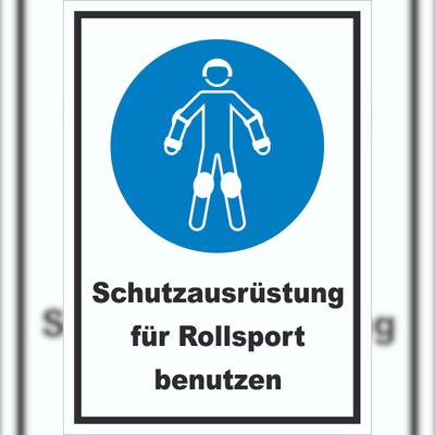 HB-Druck Schutzausrüstung für Rollsport benutzen Schild A1 Rückseite selbstklebend