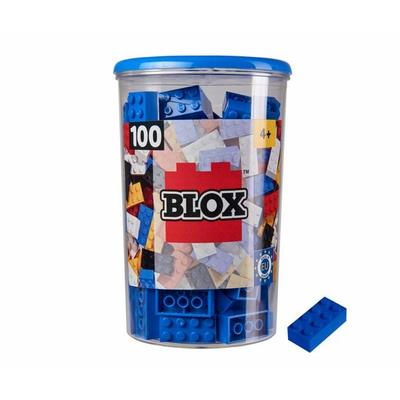 Simba 104118906 - Blox Steine in Dose, Konstruktionsspielzeug, 100, blau