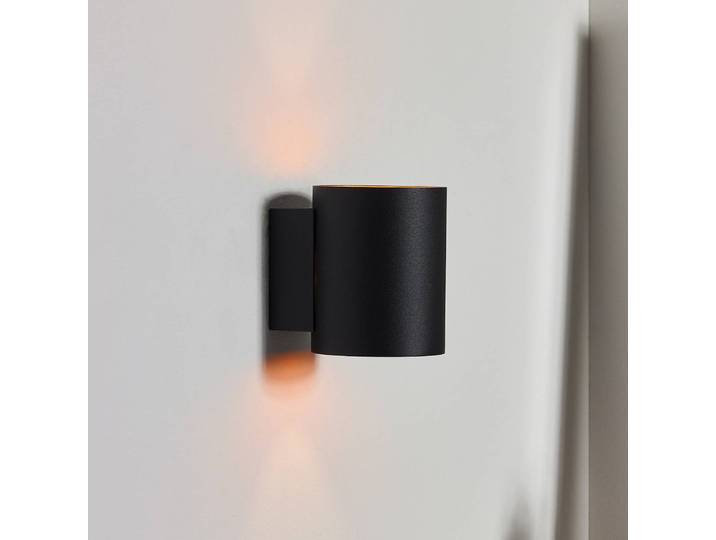 Wandlamp Xera, dimbaar, zwart, Woon-/ Eetkamer, Aluminium, Modern, wandlamp