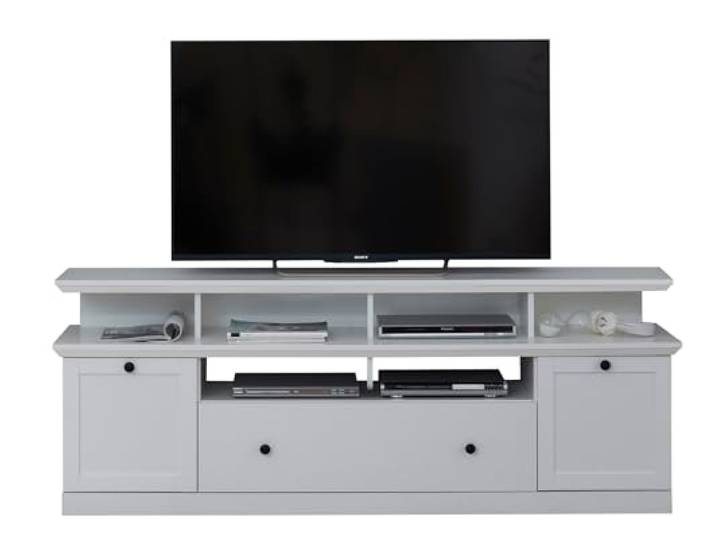 trendteam smart living - Meuble TV avec Meuble Bas - Salon - Baxter - Dimensions de Montage (LxHxP) 177 x 65 x 41 cm - Couleur Blanche - 186032601