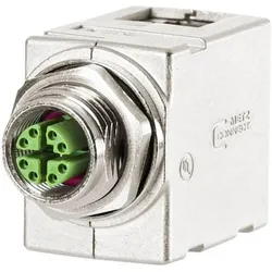 Elbro CONNECT M12 Kupplung X-kodiert auf RJ45, gewinkelt 90° (Netzwerk Kupplung), Zubehör Netzwerk