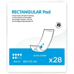 Rectangular Pad Maxi+ Rechteckvorlagen, mit Folie und Klebestreifen, 60 x 15 cm 28 Stück