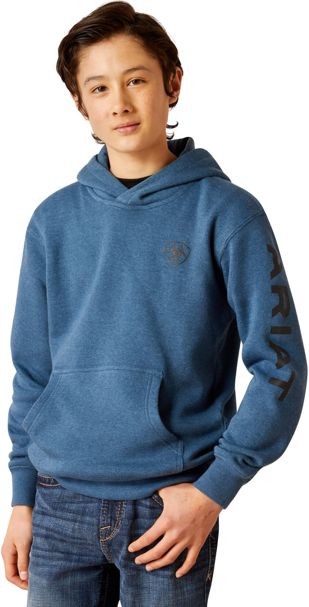 Kid's Logo Hoodie in Poseidon, Size: Small by Ariat