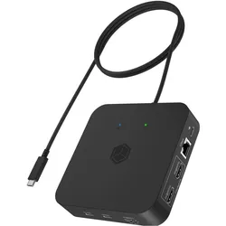Icy Box IB-DK4090-C (USB-C, 12 Ports), Dockingstation + USB Hub, Schwarz