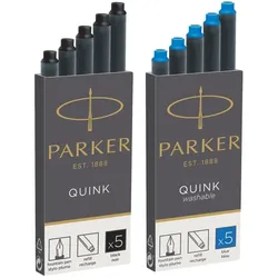 PARKER Großraum-Tintenpatronen QUINK, schwarz-blau