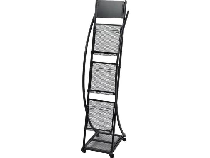 vidaXL - Tijdschriftenrek - zwart - 40x32x131 - cm - A4