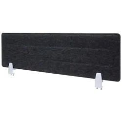 Proregal Tischtrennwand | HxBxT 30x100x1cm | Schallschutz Stoff/Textil mit Prägung | Schwarz | Büro-Sichtschutz Schreibtisch Pinnwand