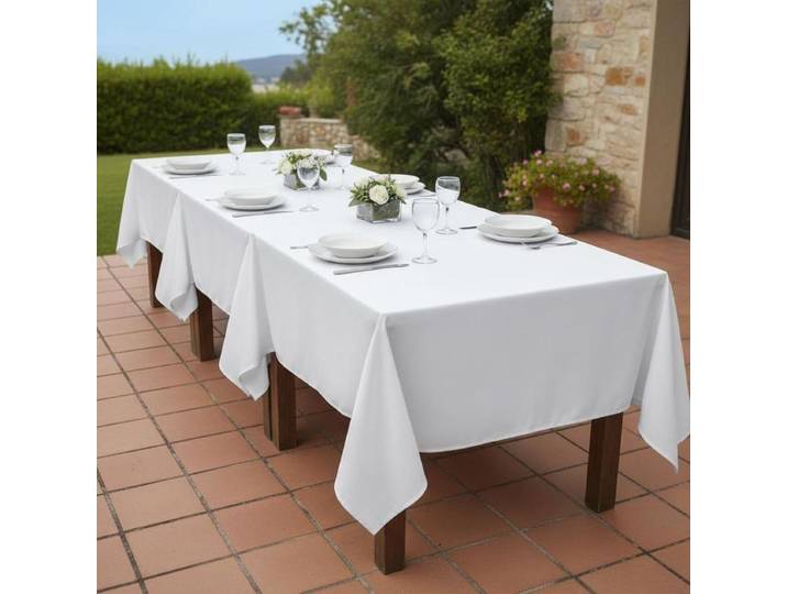 5 Nappe Blanche 250 X 130 cm