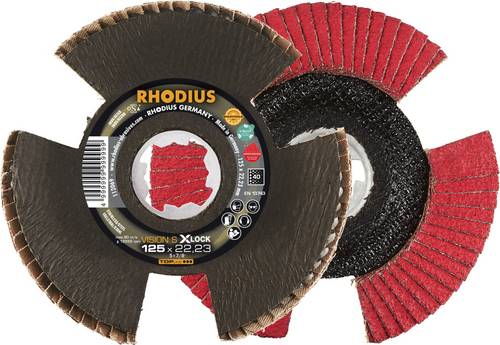 Rhodius 211404 VISION SPEED X-LOCK Fächerschleifscheibe Körnung (num) 40 Edelstahl, Stahl, NE-Metalle 10St.