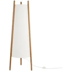LEDS C4 Stehleuchte WOODY, 2xE27, IP20, Höhe 132.2cm, Holz beige / Textilschirm weiß LEDS-25-8106-14-14