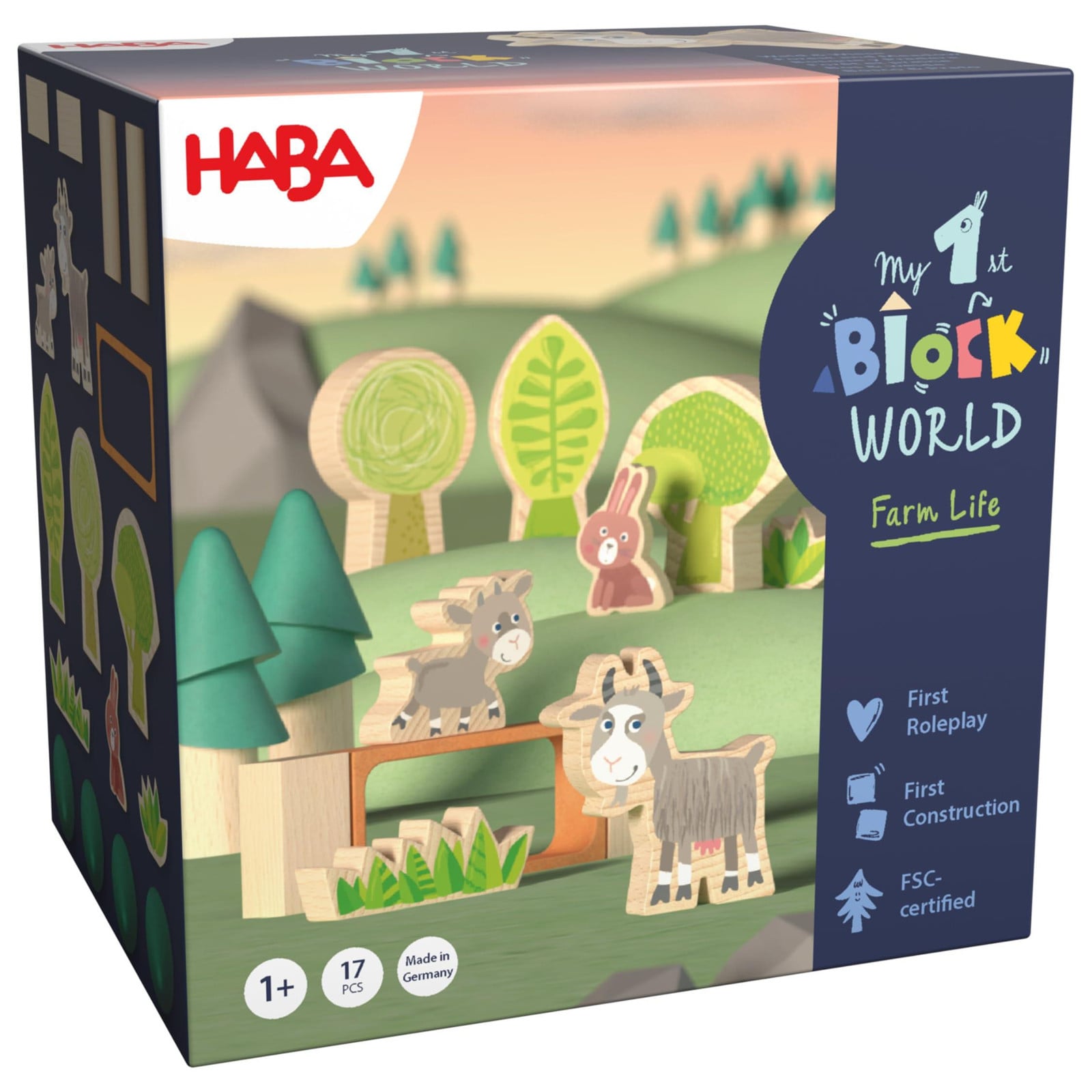 HABA Mijn Eerste Bouwwereld – Bouwblokkenbos & Weide, vanaf 1 jaar