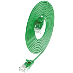 2x SLIM Slimpatchkabel RJ-45 - RJ-45, Cat 6A, U/UTP, 10 m, Grün (U/UTP, CAT6a, 10 m), Netzwerkkabel