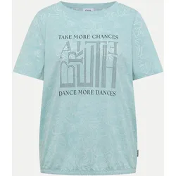 T-Shirt mit Schriftzug Blau L