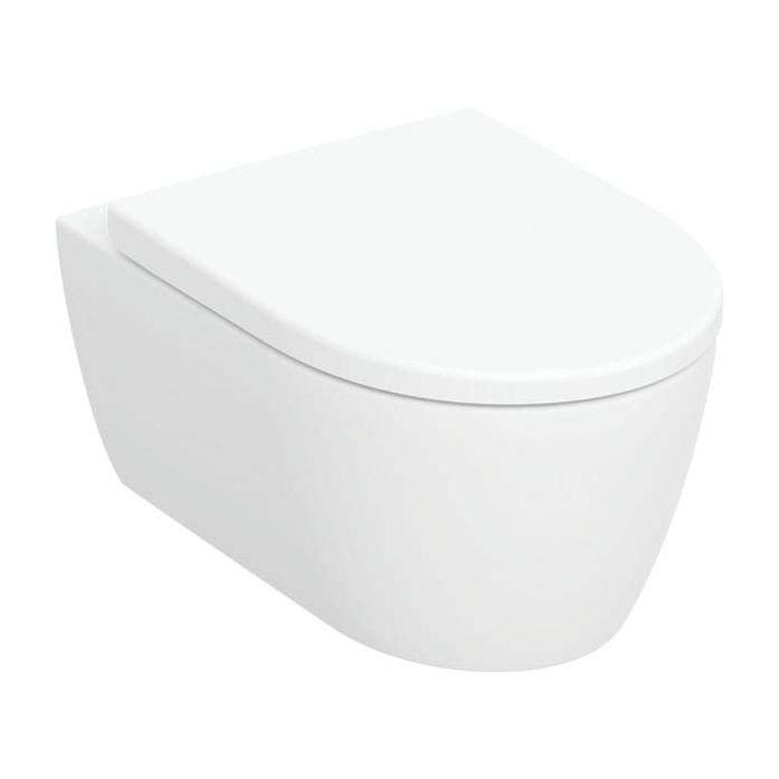 Geberit iCon Set Wand-Tiefspül-WC 501664001 36x53cm, geschlossene Form, rimfree, mit WC-Sitz, weiß