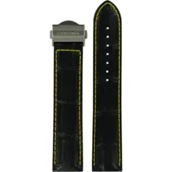 Certina - Leder Ds 2 Lederband Schwarz+gelb 21/20mm C600018593 - alligator-prägung,rind,schwarz
