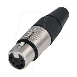 REAN RC5F - XLR Kabelbuchse 5-polig, vernickeltes Gehäuse