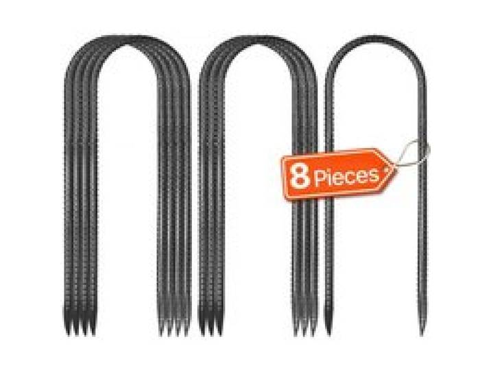 VEVOR Piquets Armature Ancrages de Sol Forme U Acier Galvanisé 304,8x82,04 mm Lot de 8