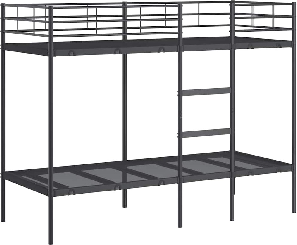Etagenbett ohne Matratze Schwarz 75x190 cm Stahl