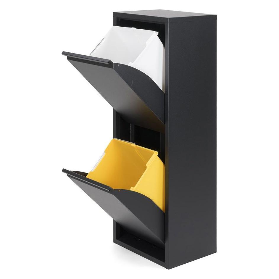 Jobgar Recycling Papierkorb Schwarz 2 Schubladen (45337774)