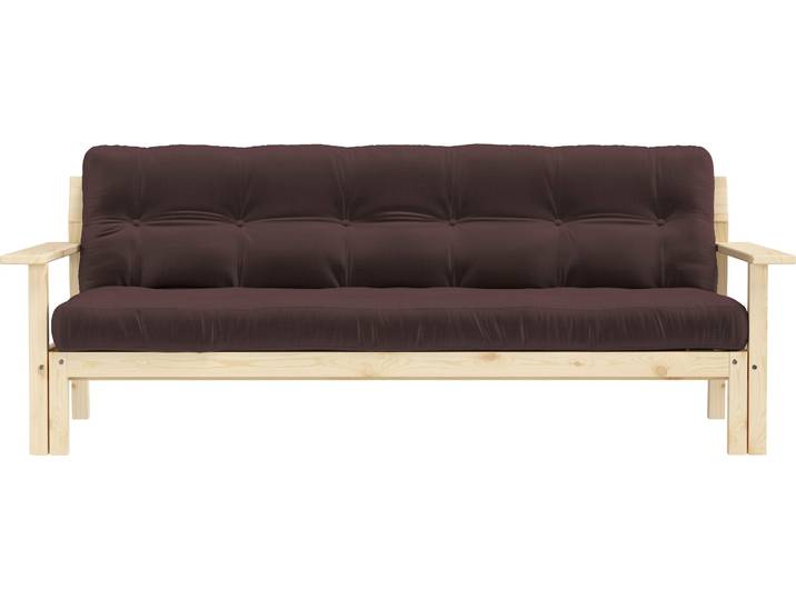 Schlafsofa KARUP DESIGN Unwind , braun, B:190cm H:14cm T:92cm, Sofas, Schlafsofa, Mit Holzstruktur, inkl. Futonmatratze, Liegefläche 130x190 cm