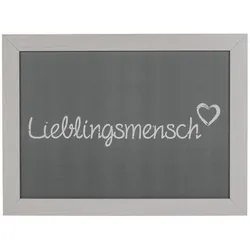 G. Wurm, Tablett, Kissen-Tablett Lieblingsmensch aus Holz grau, (B/H/T) 43x32cm