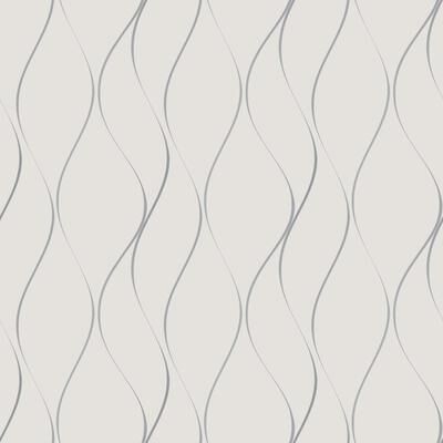 Antonina Vella Wavy Stripe Off White & Silver Metallic Wallpaper