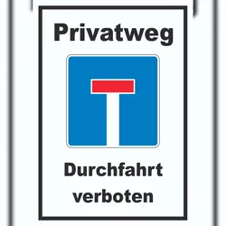 HB-Druck Privatweg Sackgasse Schild A5 (148x210mm)