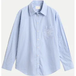 Popeline-Bluse mit Streifen Blau 38