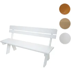 Gartenbank HWC-L66, Sitzbank Holzbank Parkbank, Gastronomie-Qualität, Massiv-Holz FSC® 148cm ~ weiß