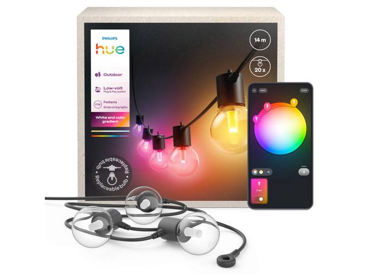 Philips HUE Lichterkette, Schwarz, Kunststoff, 1400 cm, Lampen & Leuchten, Innenbeleuchtung, Dekoleuchte, Lichterketten