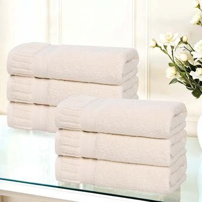 Superior Venice Zero Twist Cotton Medium Weight Absorbent Hand Towels, Set of 6