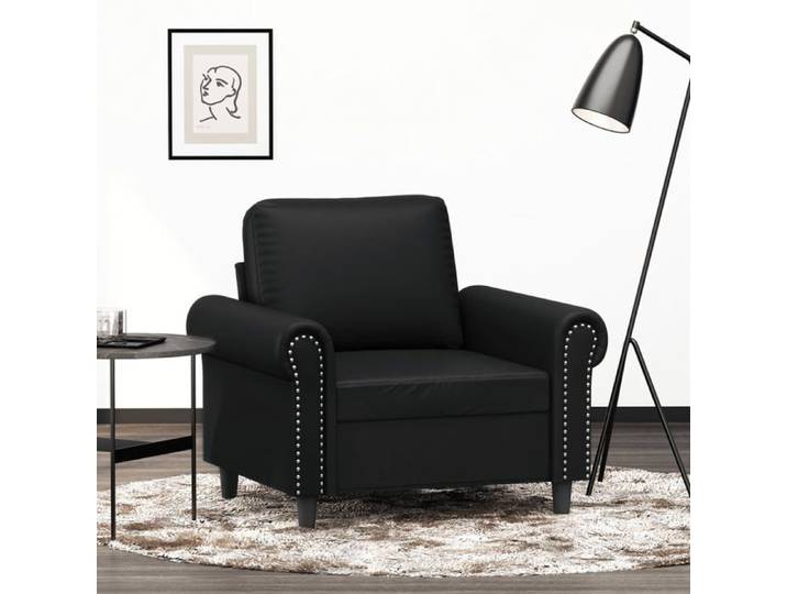 Fauteuil ergonomique GKK Canapé simple Noir 60 cm pour maison Similicuir - @1054